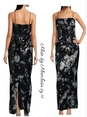 NWT Muse by Marchesa Cocktail Floral Sequin Sheath Maxi Dress Sz 14
